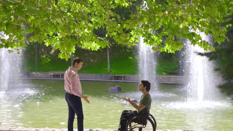 Young-man-in-wheelchair-wins,-rejoices.
